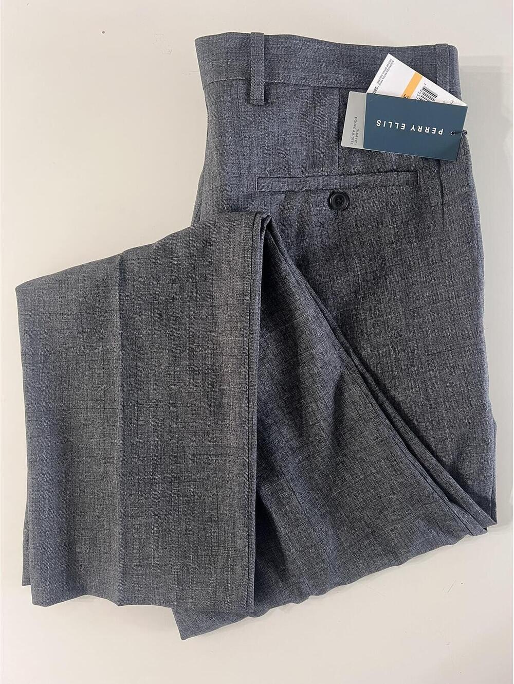 Perry Ellis Dress Pants Men's Slim Fit Size 33 x 30 NEW